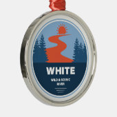 Witte wilde en Schilderachtig rivier Oregon Metalen Ornament (Rechts)