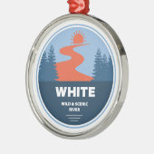 Witte wilde en Schilderachtig rivier Oregon Metalen Ornament (Links)