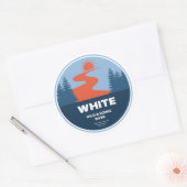 Witte wilde en Schilderachtig rivier Oregon Ronde Sticker (Envelop)