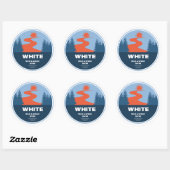 Witte wilde en Schilderachtig rivier Oregon Ronde Sticker (Vel)