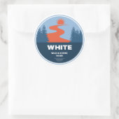 Witte wilde en Schilderachtig rivier Oregon Ronde Sticker (Tas)
