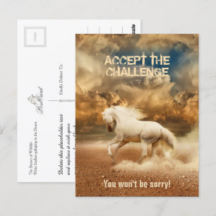 Witte wilde paarden die de woestijn passeren - Inz Briefkaart