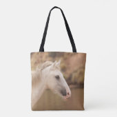Witte wilde paarden tote bag (Achterkant)