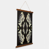 Witte Wilde Paddenstoelen Abstract Natuur Patroon Hangend Wandkleed (Gebogen)