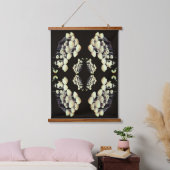 Witte Wilde Paddenstoelen Abstract Natuur Patroon Hangend Wandkleed (Slaapkamer)