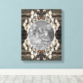 Witte wilde paddenstoelen Creëer Uw eigen foto Canvas Afdruk (Insitu (Houten vloer))