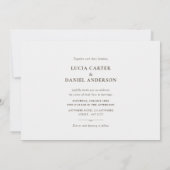 Witte Wildflower Horizontale Elegante Huwelijk Kaart (Achterkant)