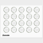 Witte Wildflower krans silhouet bruiloft groen Ronde Sticker (Vel)