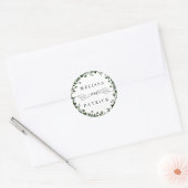 Witte Wildflower krans silhouet bruiloft groen Ronde Sticker (Envelop)