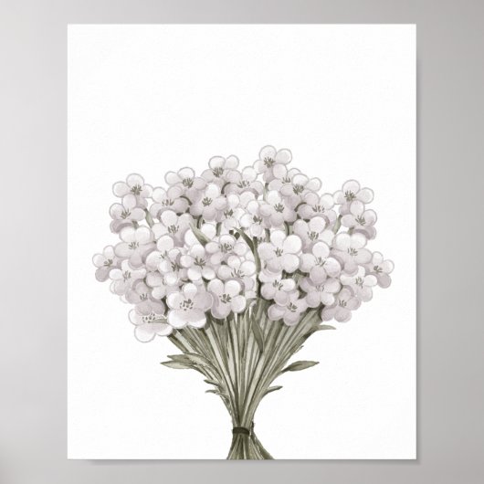 Witte Wildflower Nursery Decor Poster (Voorkant)