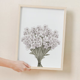 Witte Wildflower Nursery Decor Poster