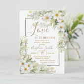 Witte Wildflower Vrijgezellenfeest bruidsuitnodigi Kaart (Staand voorkant)