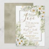 Witte Wildflower Vrijgezellenfeest bruidsuitnodigi Kaart (Voorkant / Achterkant)