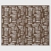 Witte WILLIAM naam op Brown Cadeaupapier (Vlak)