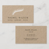 Witte wimpers Rustic kraft makeup artiest lash Visitekaartje (Voorkant / Achterkant)