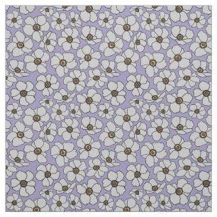 Witte Windflower Anemonen Op Lavendel Stof