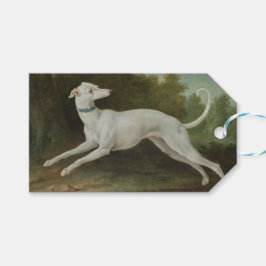 Witte windhond (door Jean-Baptiste Oudry) Cadeaulabel