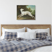 Witte windhond (door Jean-Baptiste Oudry) Canvas Afdruk (Insitu (Slaapkamer))