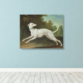 Witte windhond (door Jean-Baptiste Oudry) Canvas Afdruk (Insitu (Houten vloer))