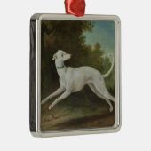 Witte windhond (door Jean-Baptiste Oudry) Metalen Ornament (Rechts)