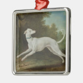 Witte windhond (door Jean-Baptiste Oudry) Metalen Ornament (Links)
