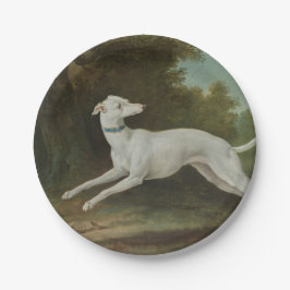 Witte windhond (door Jean-Baptiste Oudry) Papieren Bordje