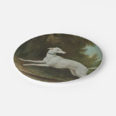 Witte windhond (door Jean-Baptiste Oudry) Papieren Bordje (Gekanteld)