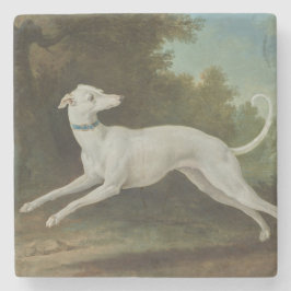 Witte windhond (door Jean-Baptiste Oudry) Stenen Onderzetter