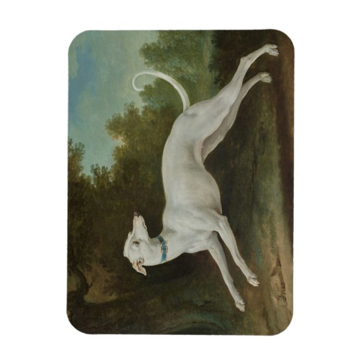 Witte windhond magneet (Verticaal)