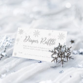 Witte Winter Baby shower Luier Raffle Informatiekaartje