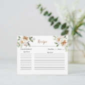 Witte Winter Bloem Bruiloft Borrel Recept kaart (Staand voorkant)