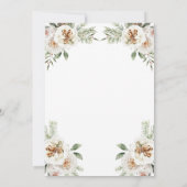 Witte Winter Bloem Kerst Verjaardagsfeestje Kaart (Achterkant)