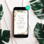 Witte Winter Bloemen Bessen Pine Cone Wedding Kaart