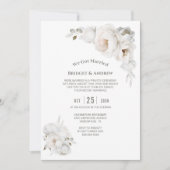 Witte Winter Bloemen bruiloft receptie Kaart (Voorkant)