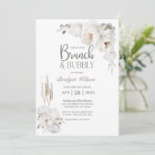 Witte Winter Bloemen Brunch en Bubble Kaart (Staand voorkant)