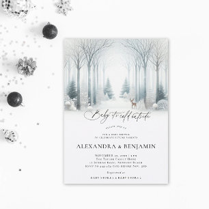Witte Winter Bos Sneeuw Coed Neutrale Baby Shower Kaart