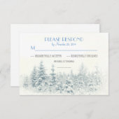 Witte winter bruiloft RSVP kaarten (Voorkant / Achterkant)