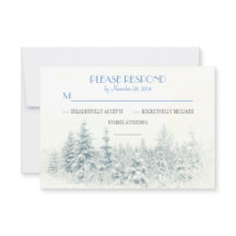 Witte winter bruiloft RSVP kaarten