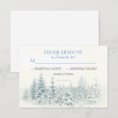 Witte winter bruiloft RSVP kaarten Kaartje (Voorkant / Achterkant)