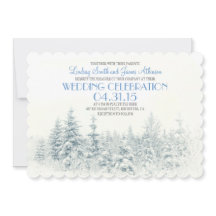 Witte winter bruiloft uitnodiging