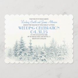Witte winter bruiloft uitnodiging