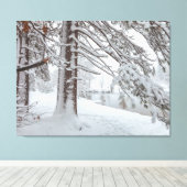 Witte winter canvas afdruk (Insitu (Houten vloer))