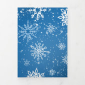 Witte Winter Draak Sneeuwvlokken Blauw Drieluik Uitnodiging (Cover)