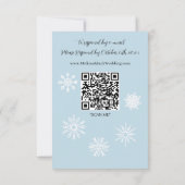 Witte Winter Draak Sneeuwvlokken Blauw RSVP Kaartje (Achterkant)