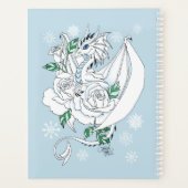 Witte Winter Dragon Sneeuwvlok Blauwe Bruiloft Planner (Achterkant)