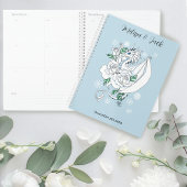 Witte Winter Dragon Sneeuwvlok Blauwe Bruiloft Planner