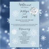 Witte Winter Dragon Sneeuwvlokken Blauw