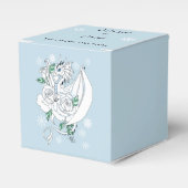 Witte Winter Dragon Sneeuwvlokken Blauw Bedankdoosjes (Voorkant Zijde)