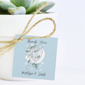 Witte Winter Dragon Sneeuwvlokken Blauw Bedankjes Labels