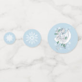 Witte Winter Dragon Sneeuwvlokken Blauw Confetti (Voorkanten)